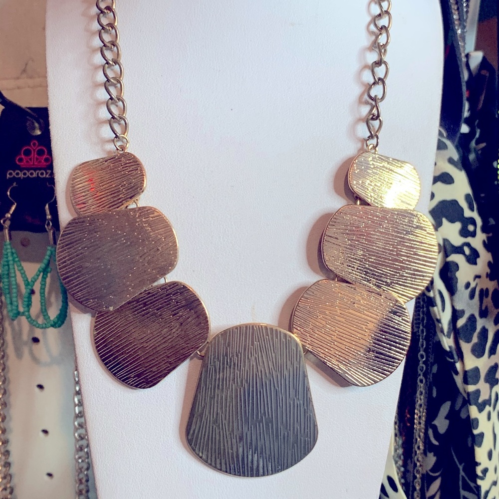 Gold Chunky Bib Necklace